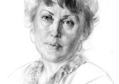 Portrait. paper, graphite pencil, 60x50 cm, 1984. For sale
