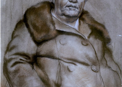 Portrait. paper, watercolor, sepia, charcoal , 70x54 cm, 1984. For sale