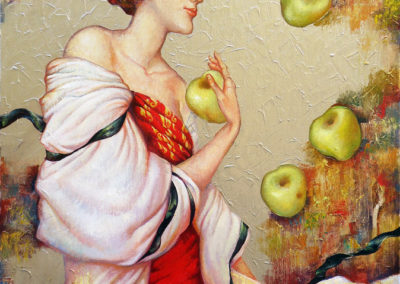 Sour apples. oil, canvas, acrylic, 80x60 cm, 2010. In a private collection