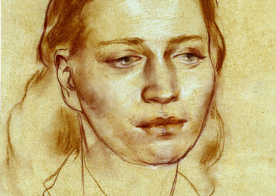 Portrait. paper, watercolor, sanguine, sepia, chalk, 40x30 cm, 1982. For sale
