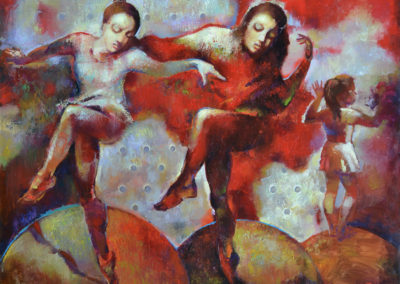 Red dancers. oil, canvas, 80x100 cm, 2017. In a private collection