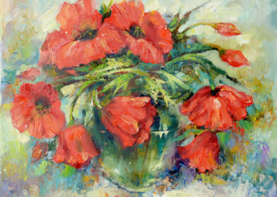 Poppies. oil, canvas, 35x40 cm, 2016. In a private collection