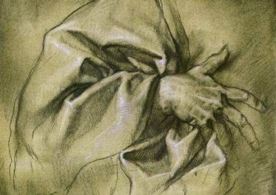 Sketch. paper, watercolor, charcoal, chalk, 50x55 cm, 1984. For sale