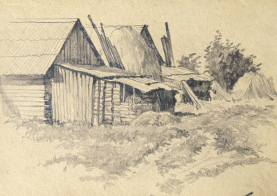 On the outskirts. paper, graphite pencil, 20x29 cm, 1981. For sale