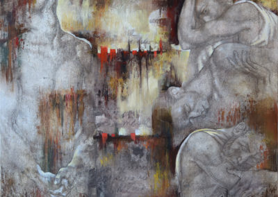 Гефсиманский сад. х., м., акрил, графит, 100х80 см, 2016. В частной коллекции