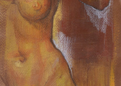 Хвостик сбоку. б., акрил, пастель, 40 x 13 см, 2014. Есть в наличии