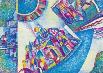 Series Kargopol. List №2. paper, watercolor, oil pastel, 30х40 cm, 1996. For sale