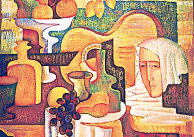 Bulgarian cafe. oil, canvas, 50x60 cm, 1999. In a private collection