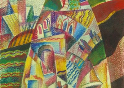 Series Kargopol. List №5. paper, watercolor, oil pastel, 40х30 cm, 1996. For sale