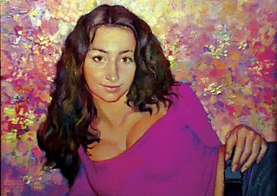 Girl in the pink. oil, canvas, 50x60 cm, 1995