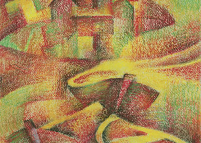 Silence of sunrise. paper, oil pastel, 40x30 cm, 1998. For sale