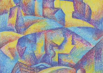 September. Сold water. paper, oil pastel, 40x30 cm, 1998. For sale