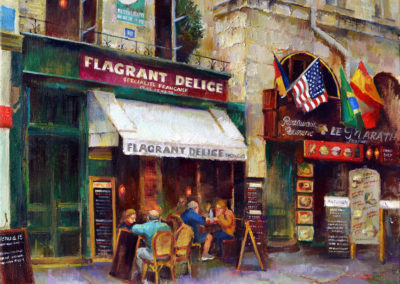 Evening. Paris Café. oil, canvas, 45x55, 2019.For sale