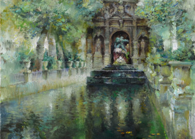 The Medici Fountain. oil, canvas, 50x50, 2019. For sale
