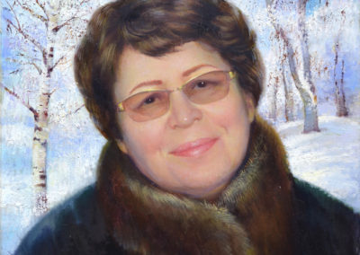 Портрет профессора Никитиной Л.Е. х., м., 50х40 см, 2018. В частной коллекции
