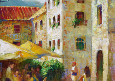 Restaurant in the Old Town. oil, canvas, 40x30 cm, 2018. In a private collection