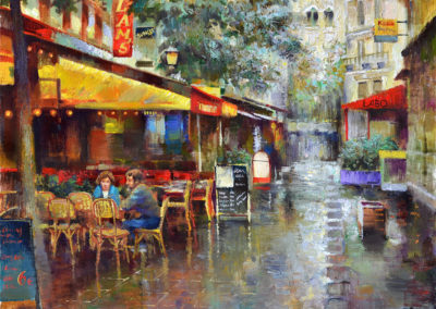 Rainy Evening. Paris. oil, canvas, 50x60, 2019.  In a private collection